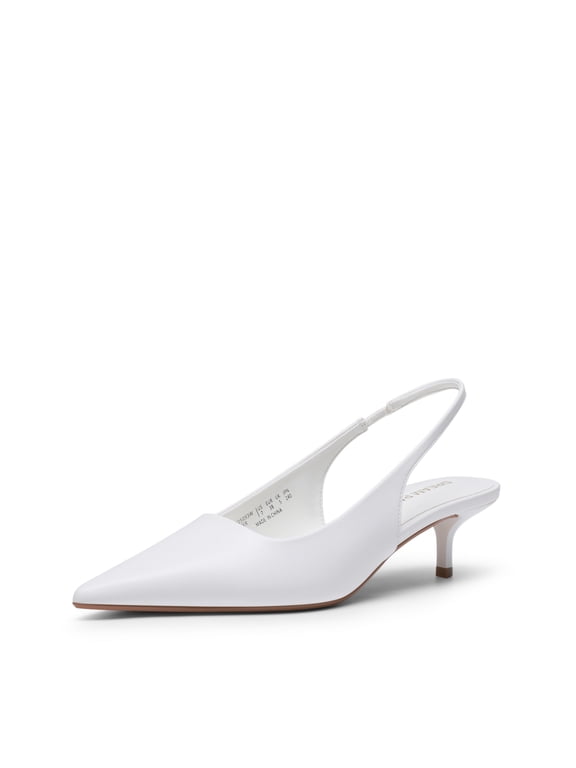Women's Kitten Heels Slingback Low Closed Toe Comfortable Pumps Pointed Toe Wedding Party Elegant Dress Shoes