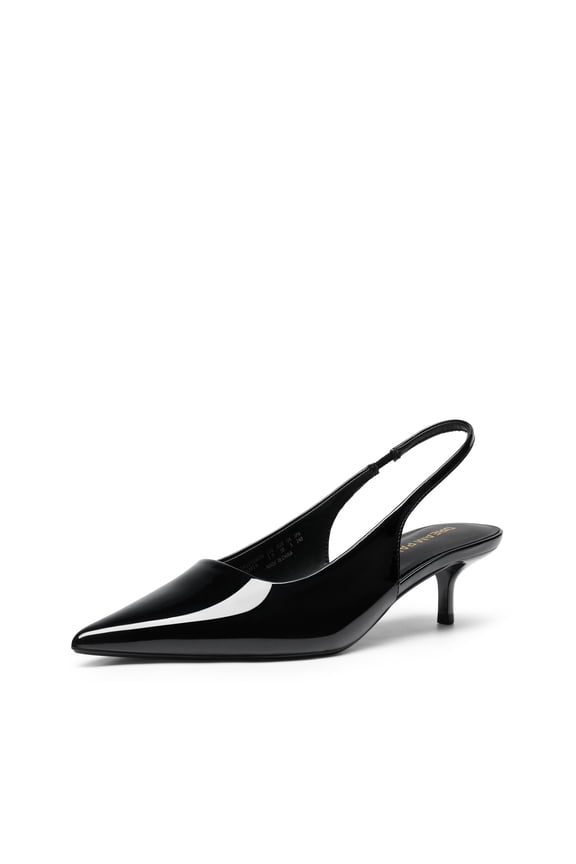 Women's Kitten Heels Slingback Low Closed Toe Comfortable Pumps Pointed Toe Wedding Party Elegant Dress Shoes