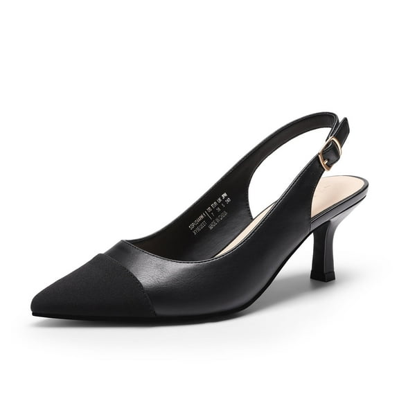 DREAM PAIRS Women's Kitten Heels Slingback Pumps Closed Pointed Toe Low Heel Dress Shoes for Wedding Party Casual