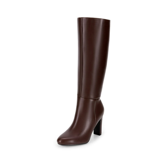 DREAM PAIRS Women's Knee High Boots, Round Toe Block High Heel Dress Boots