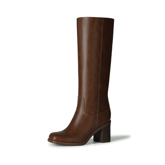 DREAM PAIRS Women's Knee-High Boots, Square Toe Chunky Block Heel Tall Boots, Fashion Dressy Boots for Fall and Winter