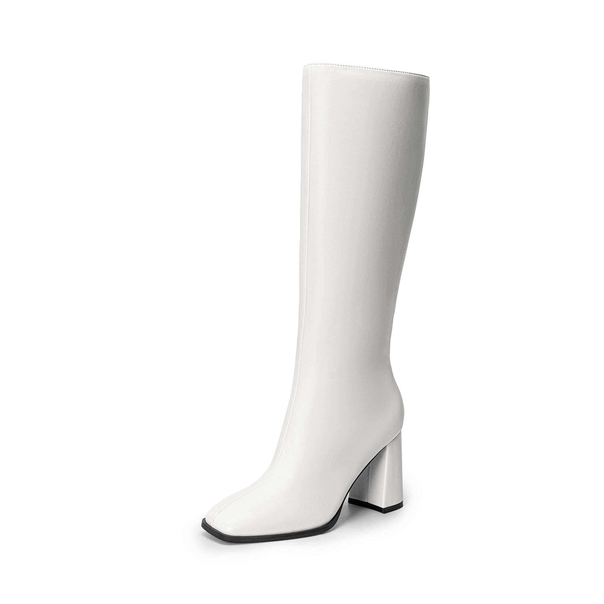 DREAM PAIRS Women's Knee High Boots Square Toe Gogo Boots Chunky Heel ...