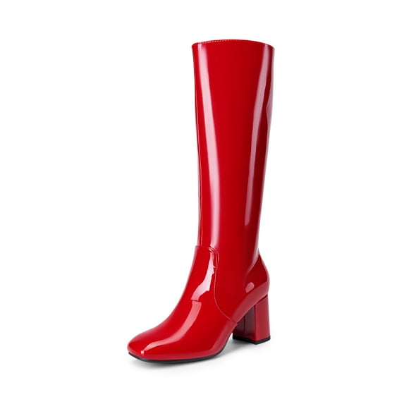 DREAM PAIRS Women's Knee-High Heeled Boots, Zip-Up Fashion Dress Boots