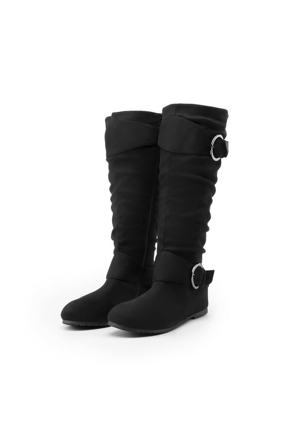 Women's Knee High Low Hidden Wedge Boots
