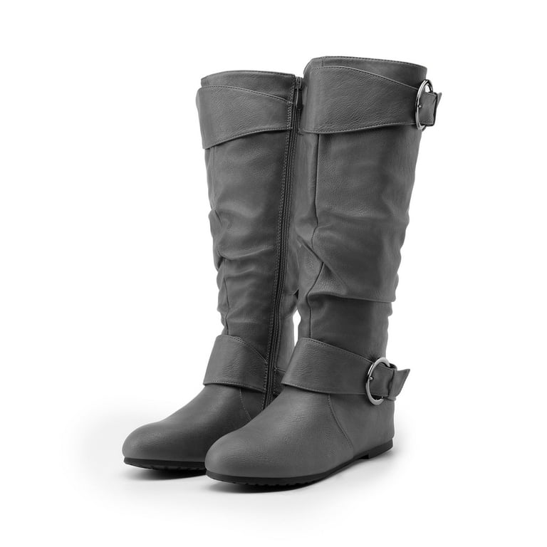 DREAM PAIRS Women's Knee High Low Hidden Wedge Boots