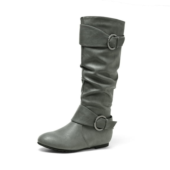 DREAM PAIRS Women's Knee High Low Hidden Wedge Boots