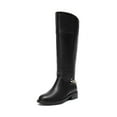 thumbnail image 1 of DREAM PAIRS Women's Knee High Riding Boots, Classic Equestrian Tall Boots with Gold Chain Detail, 1 of 8
