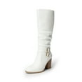thumbnail image 1 of DREAM PAIRS Women's Knee High Slouch Boots Side Zipper Chunky Heel Tall Boots with Buckle, 1 of 6
