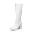 thumbnail image 1 of DREAM PAIRS Women's Knee-High Square Toe Gogo Boots with Chunky Block Heel, Platform, and Side Zipper, 1 of 5