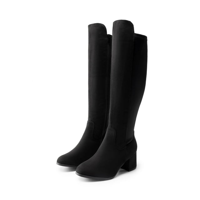 DREAM PAIRS Women's Knee High Stretchy Fashion Riding Boots BLACK 8.5