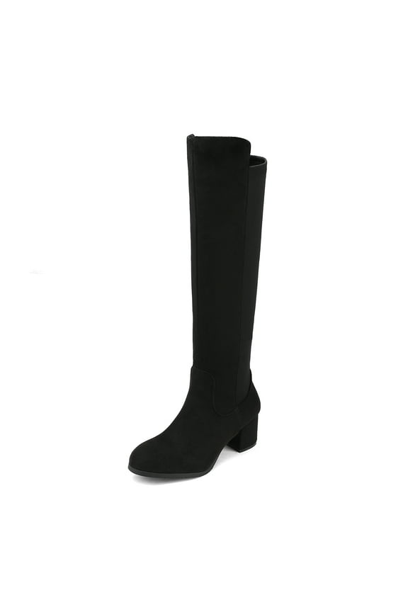 Women's Knee High Stretchy Fashion Boots Comfortable Slip-On Dress Boots