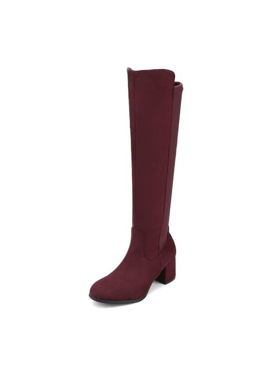 Women's Knee High Stretchy Fashion Boots Comfortable Slip-On Dress Boots