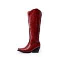 thumbnail image 1 of DREAM PAIRS Women’s Knee High Western Cowboy Boots Retro Embroidered Square Toe Cowgirl Boots, 1 of 8