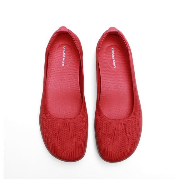 DREAM PAIRS Women's Knit Ballet Flats with Arch Support Comfortable Wide Toe Box Barefoot Shoes Washable Round Toe Slip-On Flats for Travel