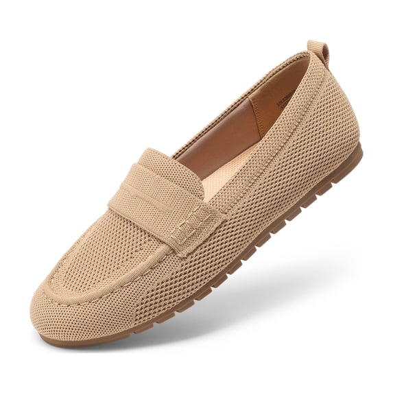 DREAM PAIRS Women's Knit Loafers Comfortable Arch Support Walking Shoes Lightweight Breathable Casual Slip-on Flats