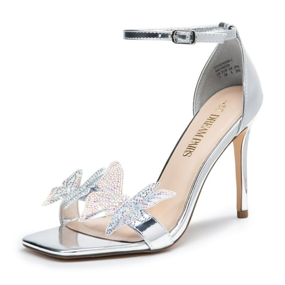 DREAM PAIRS Women’s Lace-Up Gladiator Stiletto Heels – Open Square Toe Dressy Pumps for Weddings, Bridal, and Special Occasions