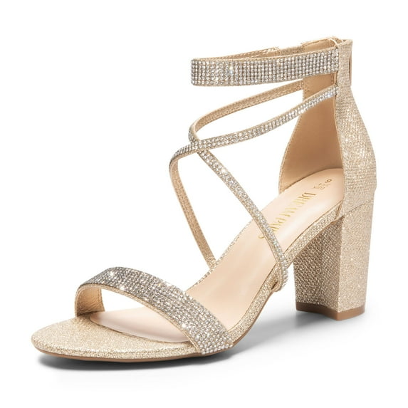 DREAM PAIRS Women’s Low Chunk Heel Pump Sandals – Stylish Dressy Shoes for Work, Parties, and Everyday Wear