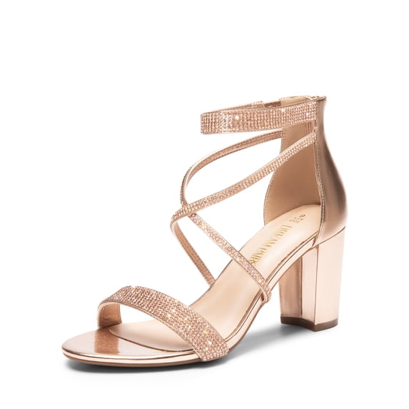 DREAM PAIRS Women’s Low Chunk Heel Pump Sandals – Stylish Dressy Shoes for Work, Parties, and Everyday Wear
