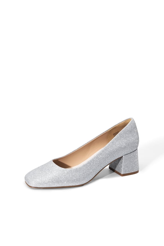 Women's Low Chunky Heels Square Toe Pumps Comfortable Slip On Dress Shoes Wedding Party Office Shoes