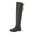 thumbnail image 1 of DREAM PAIRS Women's Low Heel Thigh High Over The Knee Flat Winter Boots UPLAND GREY Size 7, 1 of 6