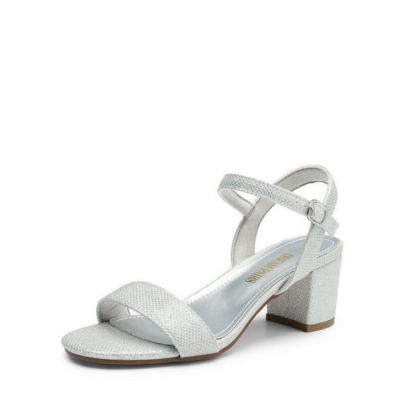 DREAM PAIRS Women's Low Heels Block Open Toe Ankle Strap Classic Short Chunky Sandals with Buckle for Daily Work Wedding Party