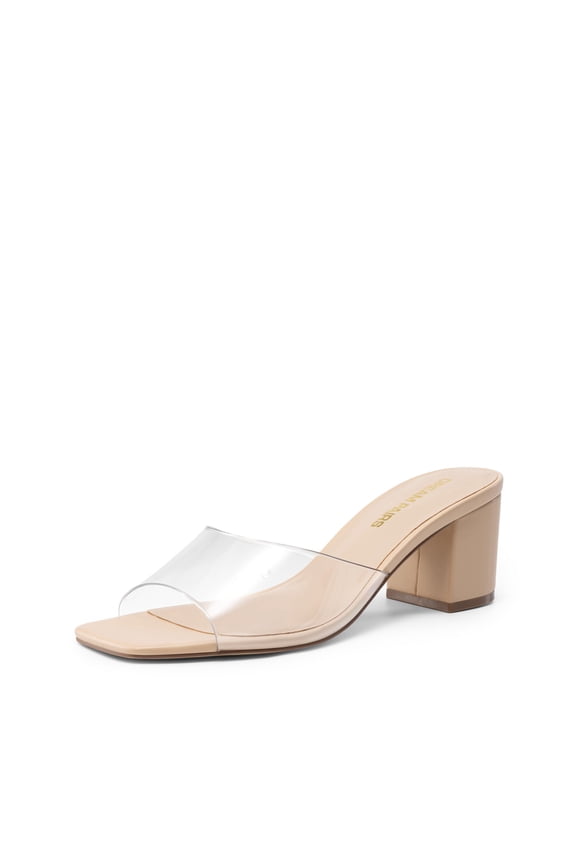 Women's Low Heels Sandals Mule Heels Block Chunky Heeled Sandals Slide Sandals Slip on Square Toe Casual Dress Comfortable Pumps Shoes