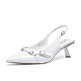 thumbnail image 1 of DREAM PAIRS Women’s Low Kitten Heels Slingback Pointed Toe Dress Pumps for Wedding, Party & Casual Wear, 1 of 7