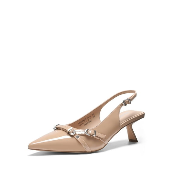 DREAM PAIRS Women’s Low Kitten Heels Slingback Pointed Toe Dress Pumps for Wedding, Party & Casual Wear