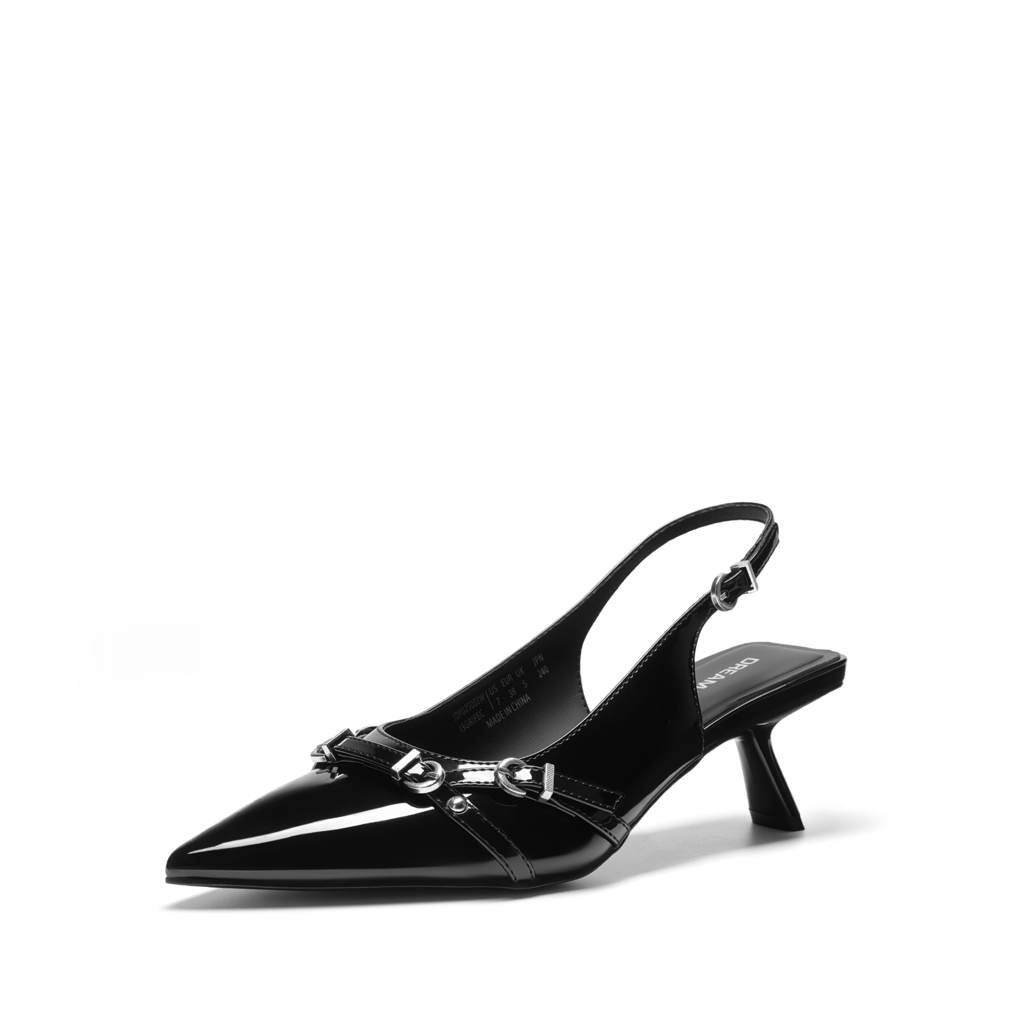 DREAM PAIRS Vrouwen Kitten Hakken Slingback Lage Gesloten Teen