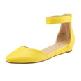 thumbnail image 1 of DREAM PAIRS Women's Low Wedge Ankle Strap Flats Shoes AMIGA YELLOW/PU AMIGA size 11, 1 of 5