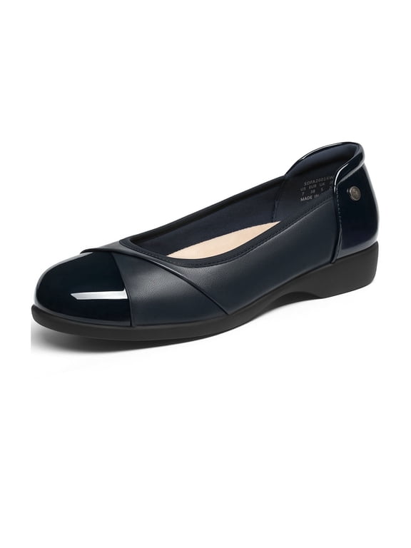 Women's Low Wedge Comfort Flats Professional Slip-On Walking Shoes with Arch Support Flexible Non-Slip Work Shoes