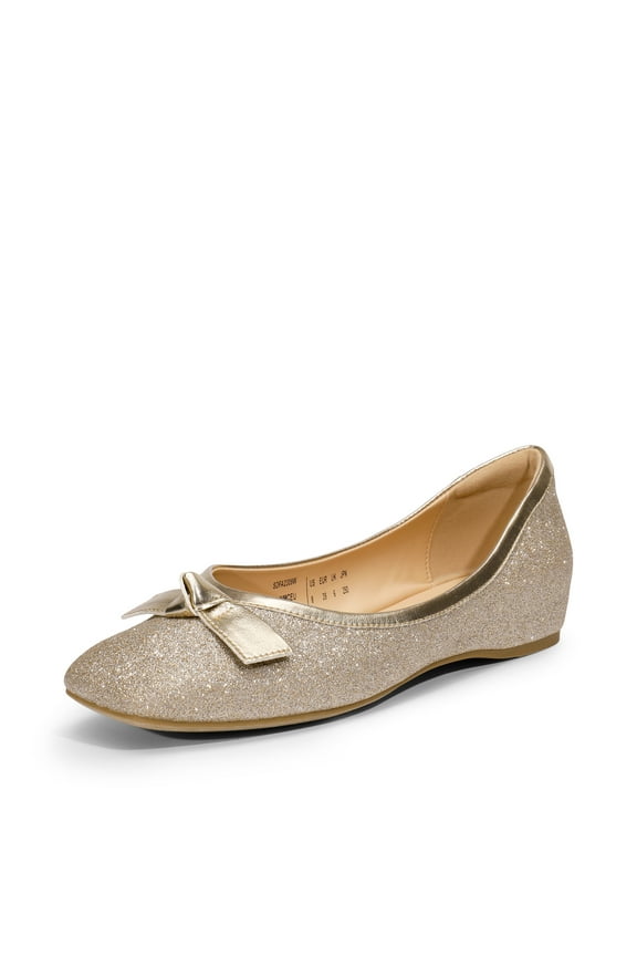 Women's Low Wedge Dressy Flats, Comfortable Square Toe Rhinestone Wedding Shoes