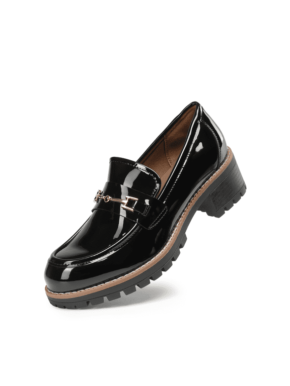 Women’s Platform Loafers Trendy Slip-On Shoes with Chunky Soles for Work & Casual Outfits