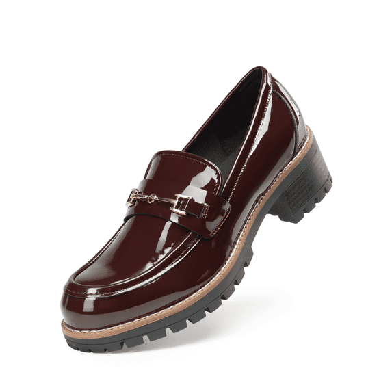 DREAM PAIRS Women’s Platform Loafers Trendy Slip-On Shoes with Chunky Soles for Work & Casual Outfits