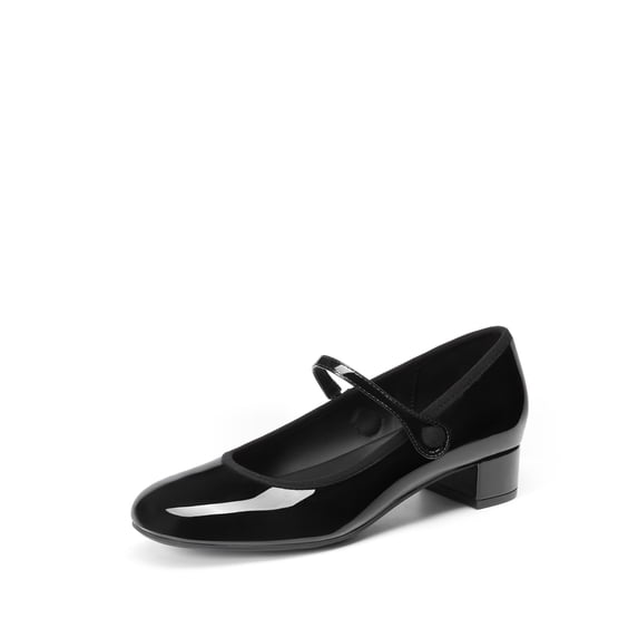 DREAM PAIRS Women's Mary Jane Chunky Low Heels Comfortable Slip on Dress Shoes for Women Closed Round Toe Casual Cute Work Pumps Flats Shoes