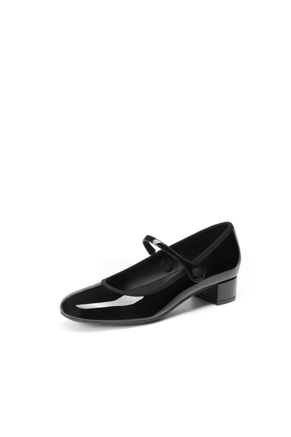 Women's Mary Jane Chunky Low Heels Comfortable Slip on Dress Shoes for Women Closed Round Toe Casual Cute Work Pumps Flats Shoes