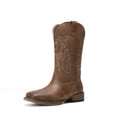thumbnail image 1 of DREAM PAIRS Women's Cowboy Boots Mid Calf Western Cowgirl Boots Wide Square Toe Pull-On Embroidered Boots with Block Heel, 1 of 8