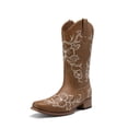 thumbnail image 1 of DREAM PAIRS Women's Mid-Calf Cowboy Boots Classic Embroidered Western Boots with Square Toe Comfortable Chunky Heel Vegan Leather Boots, 1 of 9