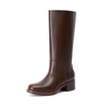 thumbnail image 1 of DREAM PAIRS Women’s Mid Calf Western Boots Square Toe Low Block Heel Pull On Casual Boots, 1 of 8