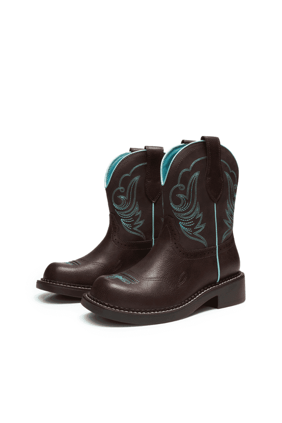 Women's Mid-Calf Cowboy Cowgirl Boots Embroidered Pull-On Western Boots