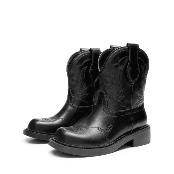 DREAM PAIRS Women's Mid-Calf Cowboy Cowgirl Boots Embroidered Pull-On Western Boots