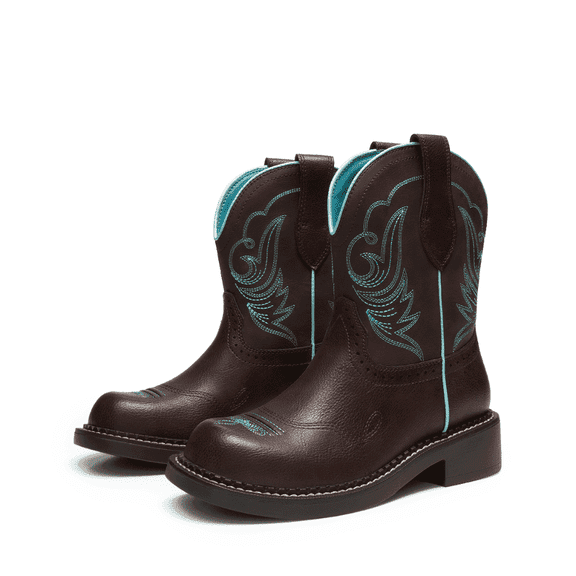 DREAM PAIRS Women's Mid-Calf Cowboy Cowgirl Boots Embroidered Pull-On Western Boots