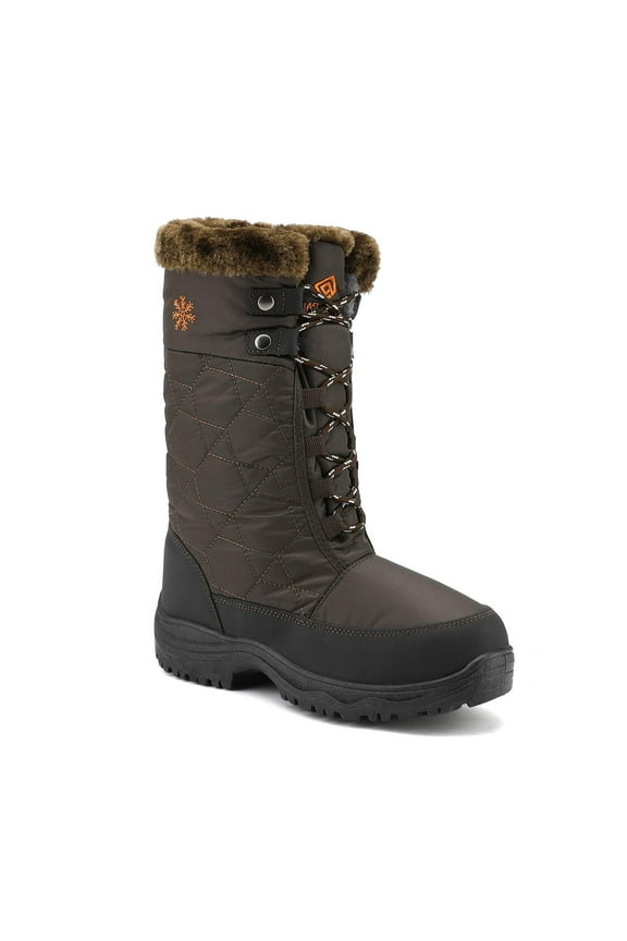 Women's Mid Calf Winter Snow Boots with Warm Faux Lined
