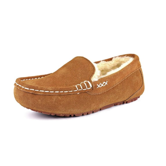 Dream Pairs Women's Slip-On Loafer Slippers: Fuzzy Cozy Faux Fur & Micro Suede Moccasins for Indoor/Outdoor