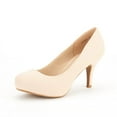 thumbnail image 1 of DREAM PAIRS Women's New Classic Elegant Party Wedding Shoes Versatile Low Stiletto Heel Dress Platform Pumps Shoes NUDE/NUBUCK TIFFANNY size 7.5, 1 of 6