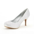 thumbnail image 1 of DREAM PAIRS Women's New Classic Elegant Party Wedding Shoes Versatile Low Stiletto Heel Dress Platform Pumps Shoes SILVER TIFFANNY size 10, 1 of 6