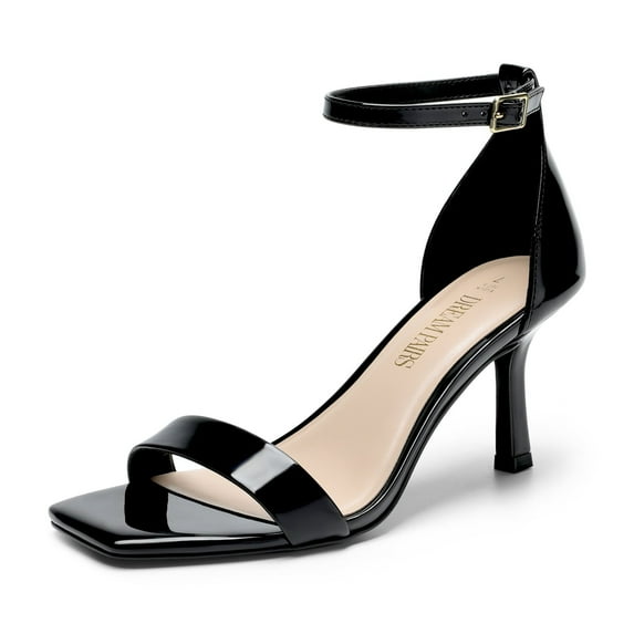 DREAM PAIRS Women’s Open Square Toe Stiletto Heels – Ankle Strap Dressy Pumps for Weddings, Bridal, and Special Occasions