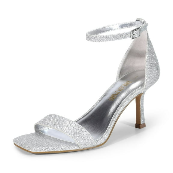 DREAM PAIRS Women’s Open Square Toe Stiletto Heels – Ankle Strap Dressy Pumps for Weddings, Bridal, and Special Occasions