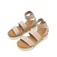 thumbnail image 1 of DREAM PAIRS Women's Open Toe Ankle Strap Casual Flatform Platform Sandals NUDE size 10, 1 of 7