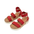 thumbnail image 1 of DREAM PAIRS Women's Open Toe Ankle Strap Casual Flatform Platform Sandals RED size 9, 1 of 7
